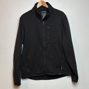 L.L.Bean Men's Slightly Fitted L Reg Sweater Fleece Full-Zip Jacket Black Large